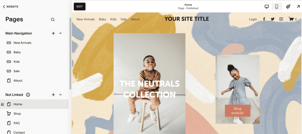 e-commerce store squarespace